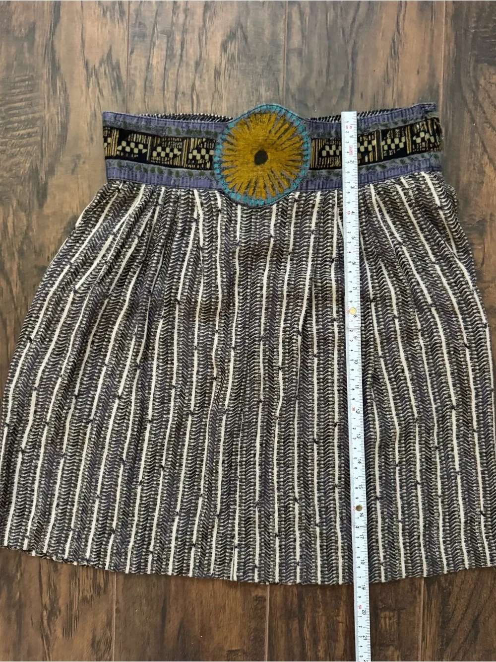 Size 27” Grey and White Striped Mini Skirt